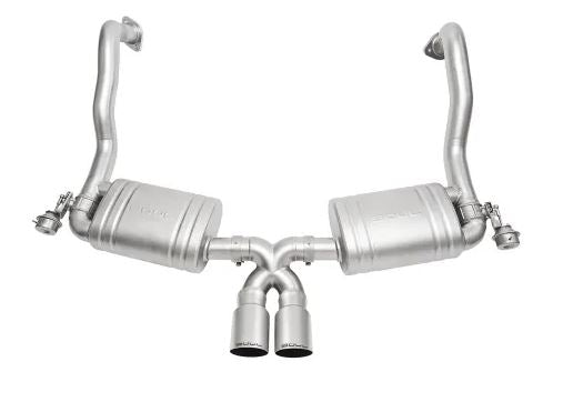 Porsche 981 GT4 / Spyder Valved Exhaust System - Straight Cut Single Wall Tips  (Brushed Finish) - SOUL Performance