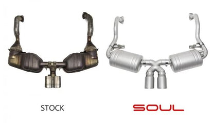 Porsche 987.1 Cayman / Boxster Performance Exhaust System - Slash Cut Single Wall Tips  (Titanium) - SOUL Performance