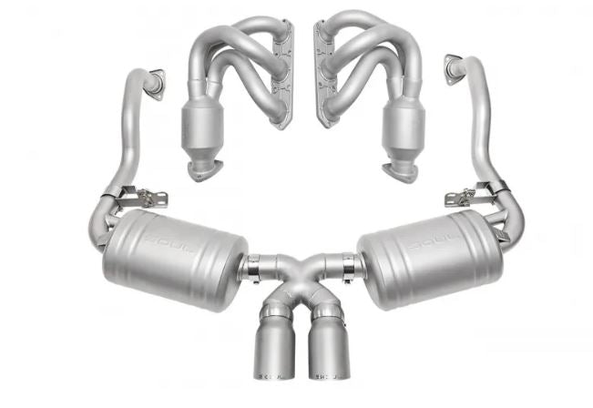 Porsche 987.1 Cayman / Boxster Street Package - Slash Cut Single Wall Tips  (Satin Black) - SOUL Performance