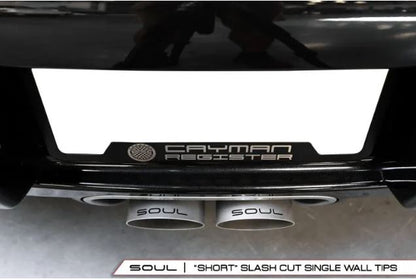 Porsche 987.1 Cayman / Boxster Bolt-On X-Pipe With Tips - "Standard" Straight Cut Single Wall Tips - SOUL Performance