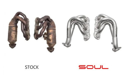 Porsche 987.2 Cayman / Boxster Competition Headers (catless) with O2 Spacers (pair) - SOUL Performance
