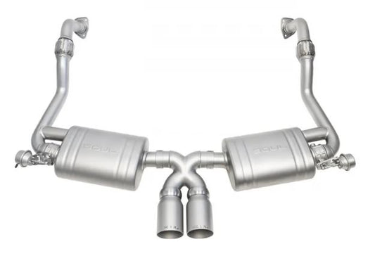 Porsche 987.2 Cayman / Boxster Valved Exhaust System  - Slash Cut Single Wall Tips  (Brushed Finish) - SOUL Performance