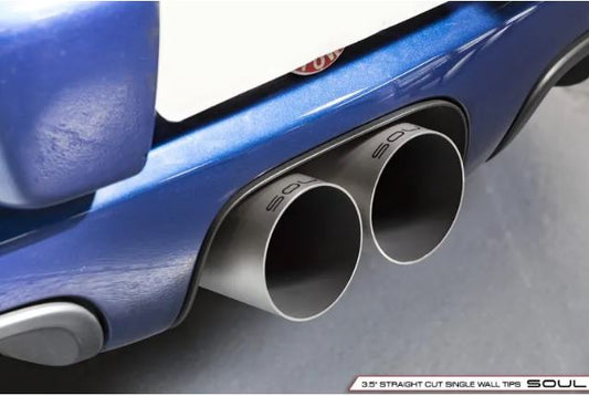 Porsche 987.2 / 981 Cayman / Boxster Bolt-On X-Pipe With Tips - Straight Cut Single Wall Tips - SOUL Performance