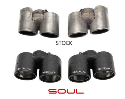 Porsche 991.1 Carrera Base (without PSE) Bolt On Exhaust Tips - Polished Chrome - SOUL Performance