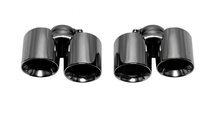 Porsche 991.1 Carrera Base (without PSE) Bolt On Exhaust Tips - Black Chrome - SOUL Performance