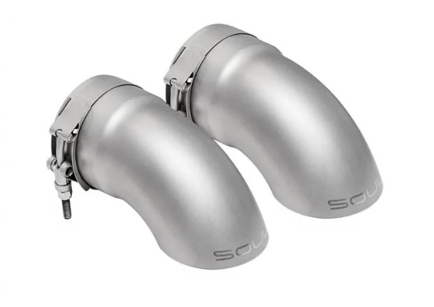 Porsche 991.2 Carrera (with PSE) Bolt On Exhaust Tips - 2.5" Turn Down Tips  (Signature Satin) - SOUL Performance
