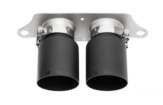 Porsche 991.1 GT3 / GT3 RS Bolt-On Exhaust Tips - 4" Slash Cut Single Wall Tips  (Satin Black) - SOUL Performance
