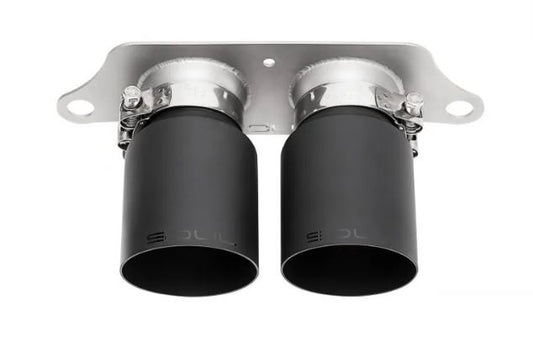 Porsche 991.1 GT3 / GT3 RS Bolt-On Exhaust Tips - 4" Slash Cut Single Wall Tips  (Satin Black) - SOUL Performance