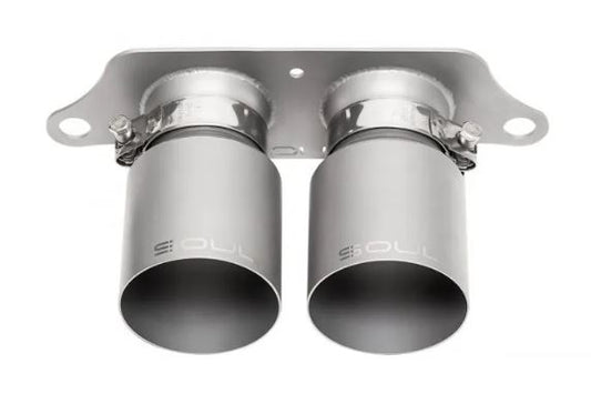 Porsche 991.1 GT3 / GT3 RS Bolt-On Exhaust Tips - 4" Straight Cut Single Wall Tips  (Signature Satin) - SOUL Performance