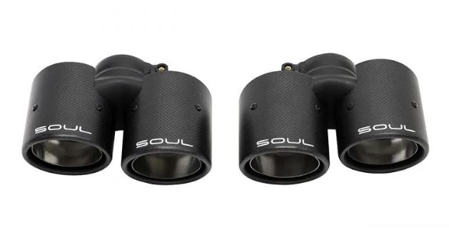 Porsche 991.2 Carrera (without PSE) Performance Exhaust System (with Anti-Drone Tubes) - S Model - with Carbon Fiber Tips - SOUL Performance