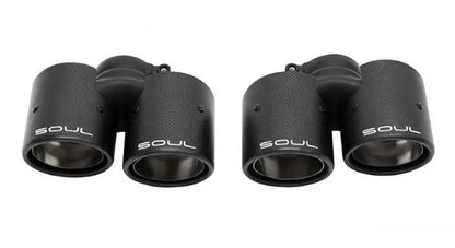 Porsche 991.2 Carrera (without PSE) Performance Exhaust System (with Anti-Drone Tubes) - S Model - with Carbon Fiber Tips - SOUL Performance