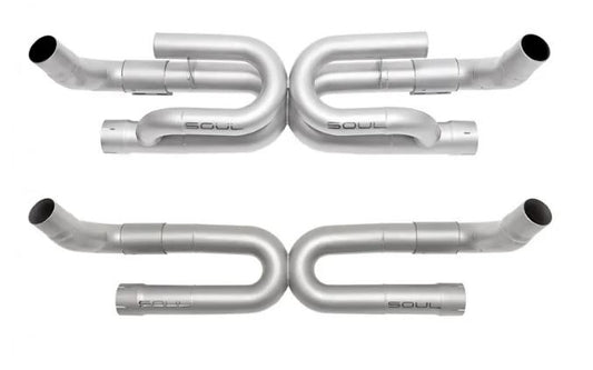 Porsche 991.2 Carrera (without PSE) Performance Exhaust System (with Anti-Drone Tubes) - S Model - with Polished Chrome Tips - SOUL Performance