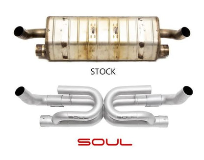 Porsche 991.2 Carrera (without PSE) Street Package - S Model - (Performance Exhaust System (with Anti-Drone Tubes) + Sport Catalytic Converters) Black Chrome Tips - SOUL Performance