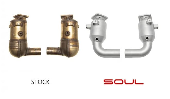 Porsche 991.2 Carrera (without PSE) Street Package - S Model - (Performance Exhaust System (with Anti-Drone Tubes) + Sport Catalytic Converters) Black Chrome Tips - SOUL Performance