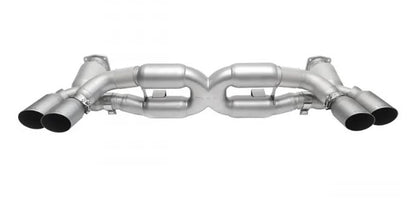 Porsche 991.1 / 991.2 Turbo Sport X-Pipe Exhaust System (includes Sport Catalytic Converters) - GT2 Style Single Wall Tips  (Signature Satin) - SOUL Performance