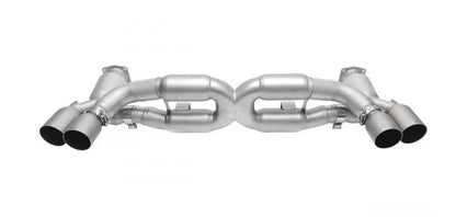 Porsche 991.1 / 991.2 Turbo Sport X-Pipe Exhaust System (includes Sport Catalytic Converters) - Straight Cut Single Wall Tips  (Signature Satin) - SOUL Performance