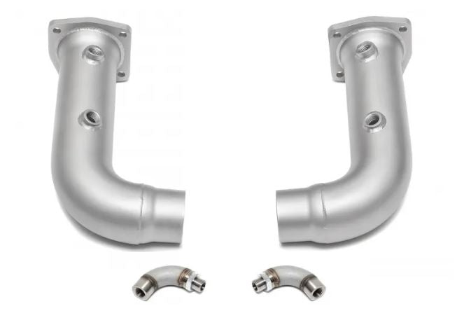 Porsche 991.1 / 991.2 Turbo Cat Bypass Pipes with O2 Spacers (pair) - SOUL Performance