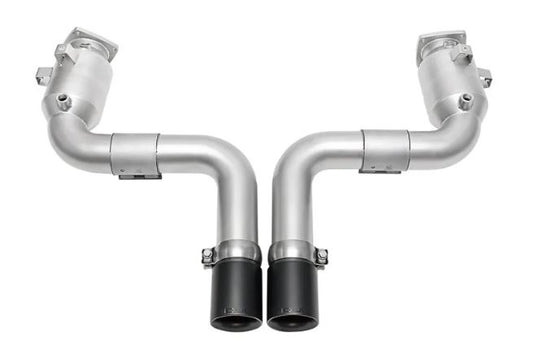 Porsche 991.2 Carrera (with PSE) Trackback Turbo Back Exhaust System - with HJS HD 200 Cell Catalytic Converters - 4" Satin Black Double Wall Tips - SOUL Performance
