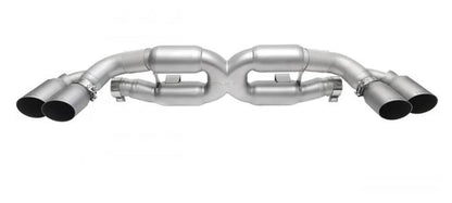 Porsche 991.1 / 991.2 Turbo X-Pipe Exhaust - GT2 Style Single Wall Tips  (Signature Satin) - SOUL Performance