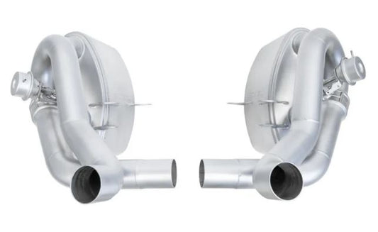 Porsche 996 Carrera 4S Valved Side Mufflers - Black Chrome Tips - SOUL Performance