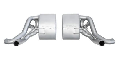 Porsche 996 Carrera 4S Valved Side Mufflers - Black Chrome Tips - SOUL Performance