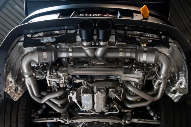 Porsche 992 GT3 Competition Race Exhaust System - 4" Straight Cut Single Wall Tips  (Signature Satin) - SOUL Performance