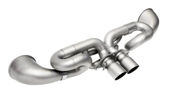 Porsche 992 GT3 Performance Exhaust System - 4" Slash Cut Single Wall Tips  (Brushed Finish) - SOUL Performance