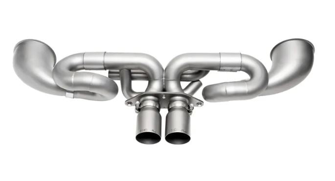 Porsche 992 GT3 Performance Exhaust System - 4" Straight Cut Single Wall Tips  (Brushed Finish) - SOUL Performance