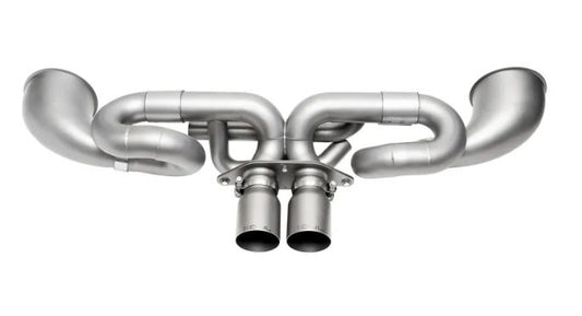 Porsche 992 GT3 Performance Exhaust System - 4" Slash Cut Single Wall Tips  (Signature Satin) - SOUL Performance