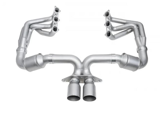 Porsche 992 GT3 Competition Race Exhaust System - 4" Straight Cut Single Wall Tips  (Brushed Finish) - SOUL Performance