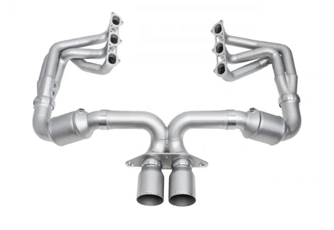 Porsche 992 GT3 Competition Race Exhaust System - 4" Slash Cut Single Wall Tips  (Satin Black) - SOUL Performance