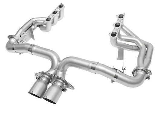Porsche 992 GT3 Competition Race Exhaust System - 4" Slash Cut Single Wall Tips  (Signature Satin) - SOUL Performance