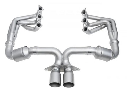 Porsche 992 GT3 Catted Race Exhaust System - 4" Straight Cut Single Wall Tips  (Signature Satin) - SOUL Performance