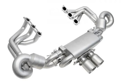Porsche 992 GT3 Catted Valved Exhaust Package - 4" Slash Cut Single Wall Tips  (Signature Satin) - SOUL Performance