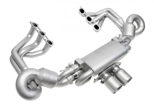 Porsche 992 GT3 Catted Valved Exhaust Package - 4" Slash Cut Single Wall Tips  (Signature Satin) - SOUL Performance