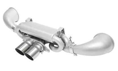 Porsche 992 GT3 Valved Exhaust System - 4" Slash Cut Single Wall Tips  (Satin Black) - SOUL Performance