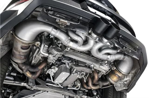 Porsche 992 GT3 Valved Exhaust System - 4" Straight Cut Single Wall Tips  (Satin Black) - SOUL Performance