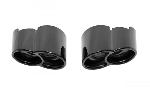Porsche 996 Turbo X-50 Style Bolt-On Tips - Black Chrome - SOUL Performance