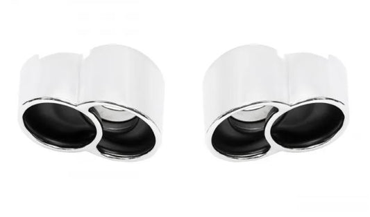 Porsche 996 Turbo X-50 Style Bolt-On Tips - Polished Chrome - SOUL Performance