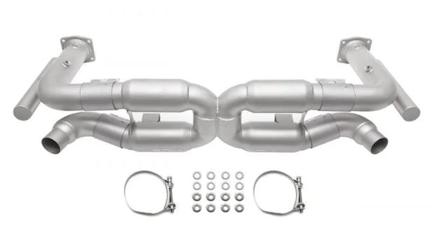 Porsche 996 GT2 Sport X-Pipe Exhaust System (includes Sport Catalytic Converters) - Reuse factory tips - SOUL Performance
