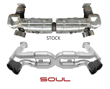 Porsche 996 Turbo Competition X-Pipe Exhaust System (includes Cat Bypass Pipes) - Reuse factory tips - SOUL Performance