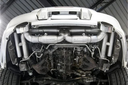 Porsche 996 Turbo Competition X-Pipe Exhaust System (includes Cat Bypass Pipes) - X-50 Style Bolt-On Tips - Polished Chrome - SOUL Performance