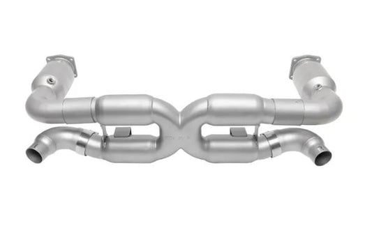 Porsche 996 Turbo Sport X-Pipe Exhaust System (includes Sport Catalytic Converters) - Reuse factory tips - SOUL Performance