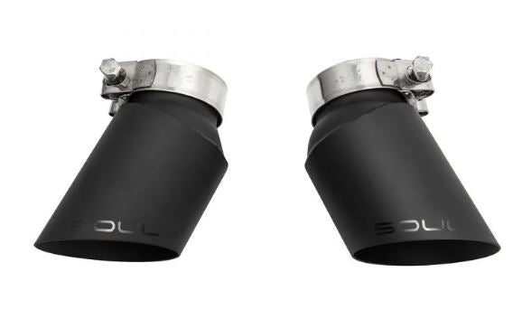 Porsche 997.1 Turbo GT2 Style Bolt On Exhaust Tips (Satin Black Finish) - SOUL Performance
