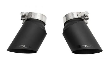 Porsche 997.1 Turbo Sport X-Pipe Exhaust System (includes Sport Catalytic Converters) - GT2 Style Single Wall Tips (Satin Black Finish) - SOUL Performance