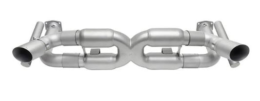 Porsche 997.1 Turbo Competition X-Pipe Exhaust System (includes Cat Bypass Pipes) - GT2 Style Single Wall Tips  (Signature Satin) - SOUL Performance