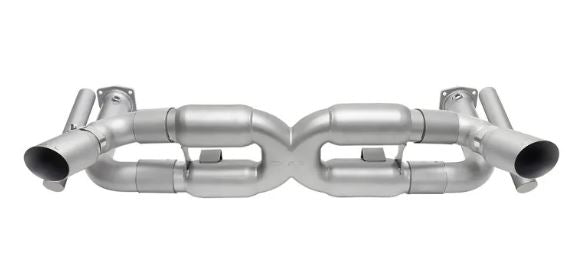 Porsche 997.1 Turbo Competition X-Pipe Exhaust System (includes Cat Bypass Pipes) - GT2 Style Single Wall Tips (Brushed Finish) - SOUL Performance