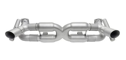 Porsche 997.1 Turbo Competition X-Pipe Exhaust System (includes Cat Bypass Pipes) - GT2 Style Single Wall Tips (Brushed Finish) - SOUL Performance