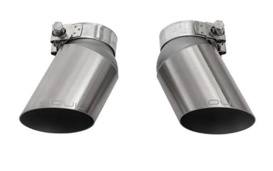 Porsche 997.1 Turbo GT2 Style Bolt On Exhaust Tips (Brushed Finish) - SOUL Performance