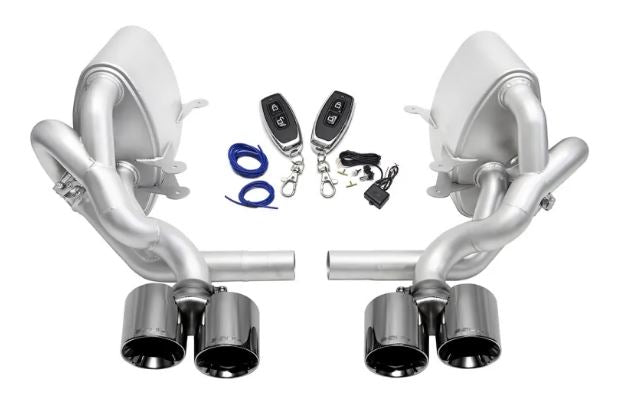 Porsche 997.1 Carrera Valved Exhaust (for PSE) - Black Chrome Tips - SOUL Performance